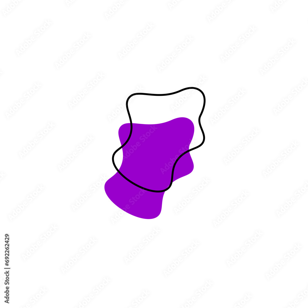 Poster set of blob elements hand drawn texture