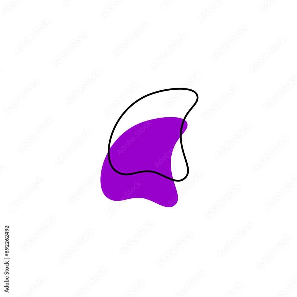 Poster set of blob elements hand drawn texture