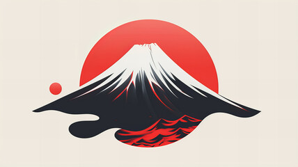 朝日が昇る富士山3