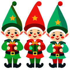 Three Christmas Elves