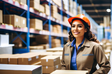 The Queen of Logistics: The Daily Life of Hispanic Women in Work Clothes  generative ai