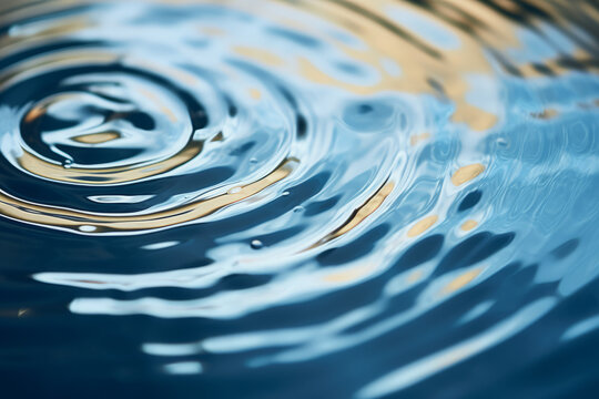 Close-up of the wonderful texture of a stone falling into the water and causing ripples