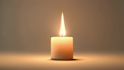 Minimal animation of a flickering candle, creating a warm and soothing atmosphere.