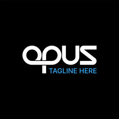 Obraz premium Logo design graphic concept creative premium abstract vector sign unique stock letter initial word OPUS font connected. Related to monogram community