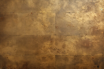 Aged Elegance: Distressed Gold Metal Wall with a Vintage Patina