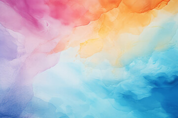 Fototapeta na wymiar Vibrant Watercolor Cloudscape