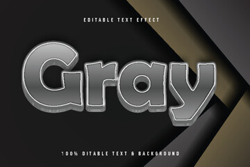 Gray Editable Text Effect 3D Emboss Cartoon Style
