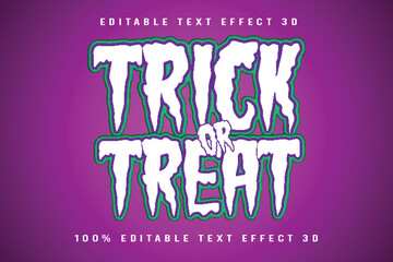 Trick or Treat Editable Text Effect Emboss Cartoon Style