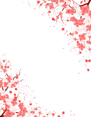 Sakura Bloom Frame. Flowers Blossom Border. Spring Floral Background. Blooming Flower illustration