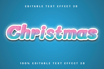 Christmas Editable Text Effect 3D Emboss Cartoon Style