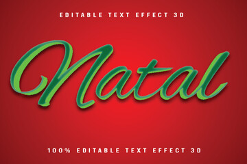 Natal Editable Text Effect Emboss Cartoon Style
