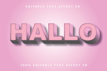 Hallo Editable Text Effect Emboss Cartoon Style