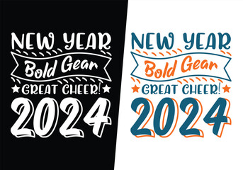 Best Happy New Year Typography T shirt Design