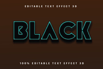Obraz premium Black Editable Text Effect Emboss Cartoon Style