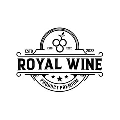 royal wine logo vintage 