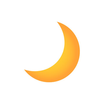 Icon of moon for weather forecast app on white background 