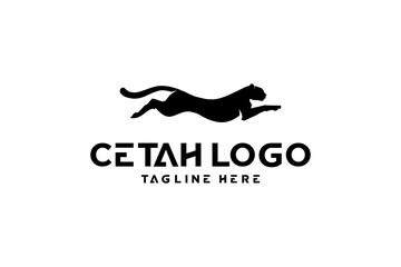 cheetah logo illustration in silhouette style