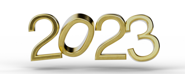 Year as Number - year 2023. 3D illustration numbers isolated white background