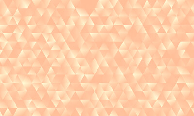 Peach Color Gradient Triangle Pattern Vector Background. Glowing 3D Low Poly Geometric Texture. 2024 Color Trend.
