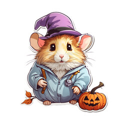 Hamster Halloween Sticker