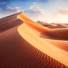 Keuken spatwand met foto Sand dunes stretching endlessly in a surreal desert landscape © Cao