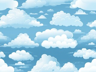 cute cloud seanless pattern - obrazy, fototapety, plakaty