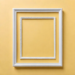 decorative white frame on yellow background