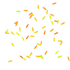 Colorful confetti on a transparent background. Event and party celebration elements.