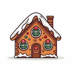 gingerbread house on white,Generated By Ai