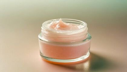 ピンク色の美容クリーム