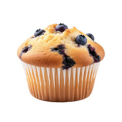 blueberry muffin isolated on white