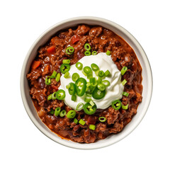 Bowl of Chili with Sour Cream