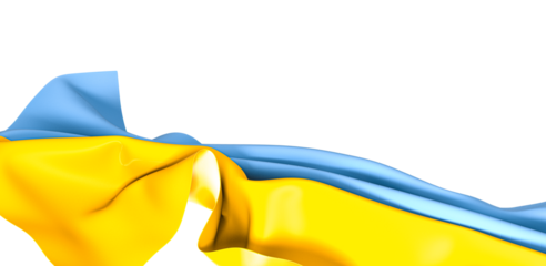 Patriotic Showcase: Eye-catching 3D Ukraine Flag Demonstrates Allegiance