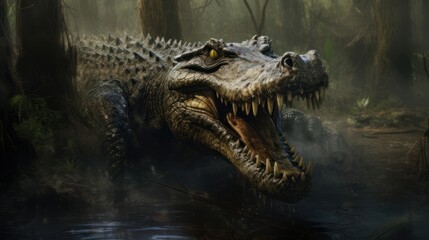 Obraz premium Majestic alligator in its natural habitat