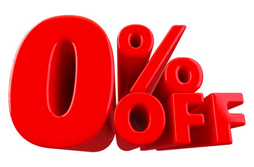 Discount 0 Percent off Sale - 3D Render Number Red