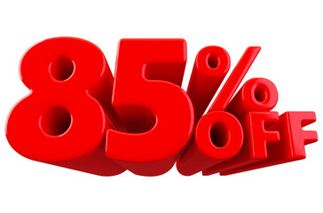 Discount 85 Percent off Sale - 3D Render Number Red