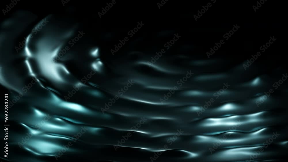 Aufkleber moving 3d ripples on surface of liquid in dark. design. circular waves on surface of liquid in dark 
