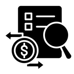 Transaction Scrutiny icon line vector illustration