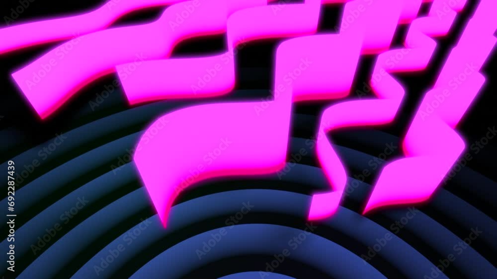 Poster moving wavy lines on spiral background. design. animation with moving wavy stripes in space. wavy st