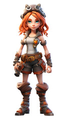 Cartoon gaming character 3D transparent background 120