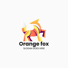 Vector Logo Illustration Fox Gradient Colorful Style