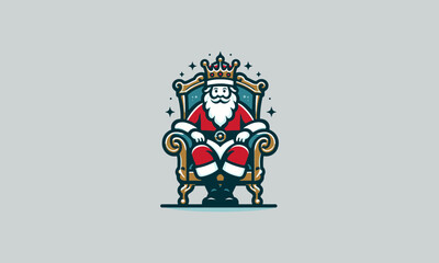 santa shit on chair king vector flat design