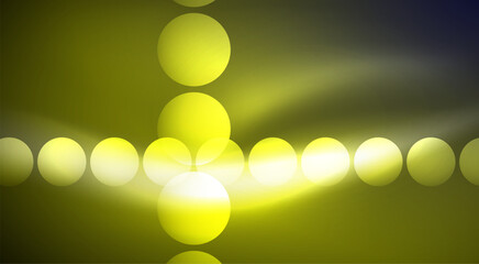Shiny Light Neon Bubble Circles. Vector illustration For Wallpaper, Banner, Background, Card, Book Illustration, landing page