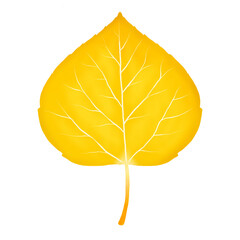 Single yellow leaf isolated on white background - obrazy, fototapety, plakaty