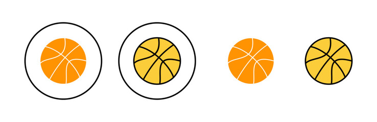 Basketball icon set for web and mobile app. Basketball ball sign and symbol - obrazy, fototapety, plakaty