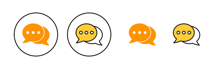 Chat icon set for web and mobile app. speech bubble sign and symbol. comment icon. message