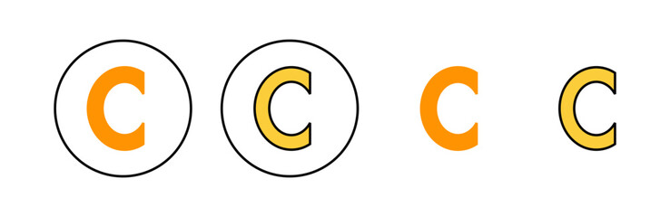 Copyright icon set for web and mobile app. copyright sign and symbol