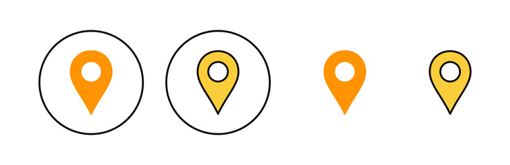 Pin icon set for web and mobile app. Location sign and symbol. destination icon. map pin