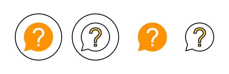 Question icon set for web and mobile app. question mark sign and symbol