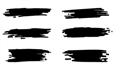 isolated black paint brush. brush stroke on transparent background